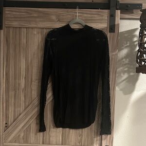 Maurices Black Lace Sleeve Blouse